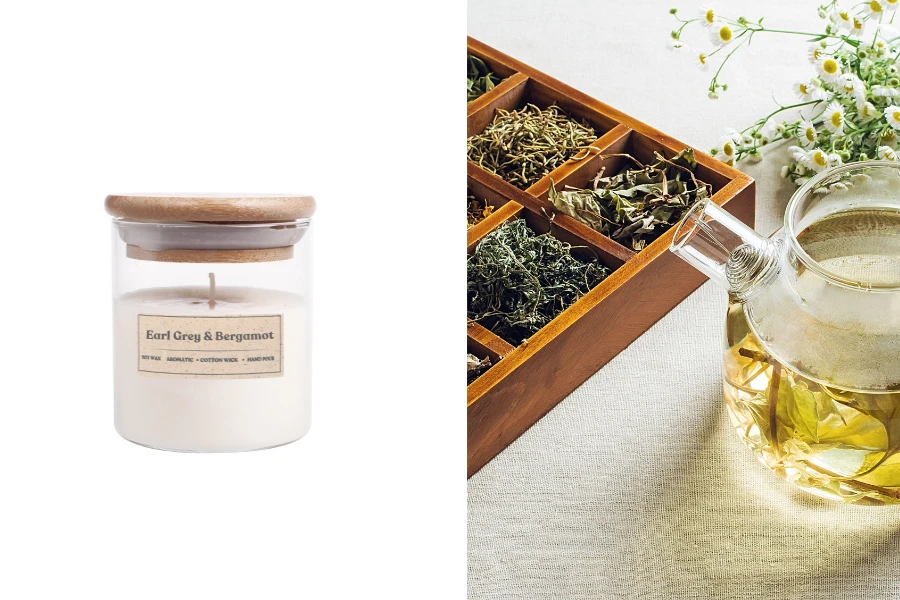 Ароматна соева свещ Earl Grey & Bergamot с памучен фитил (110 гр.)-изображение_продукт