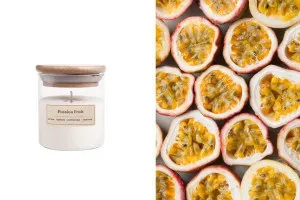 Ароматна ръчно изработена свещ Passion Fruit с дървен фитил - 110 гр.-изображение_продукт