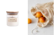 Ароматна ръчно изработена свещ Праскова с обикновен памучен фитил  - 110 гр.-изображение_продукт