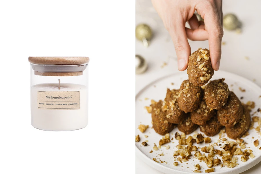 Ароматна свещ Меламакароно 110 гр с памучен фитил-изображение_продукт