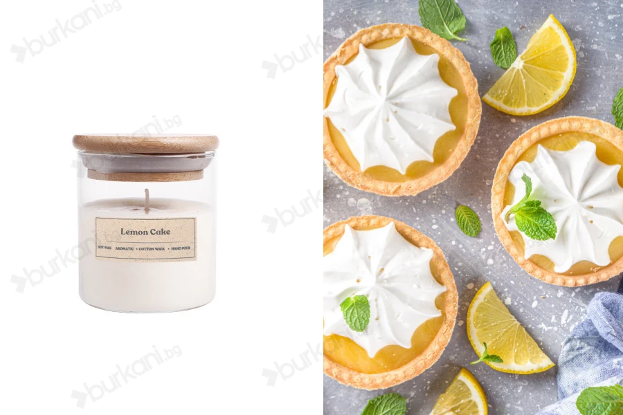 Lemon Cake Ароматна свещ с дървен фитил (110гр)-изображение_продукт