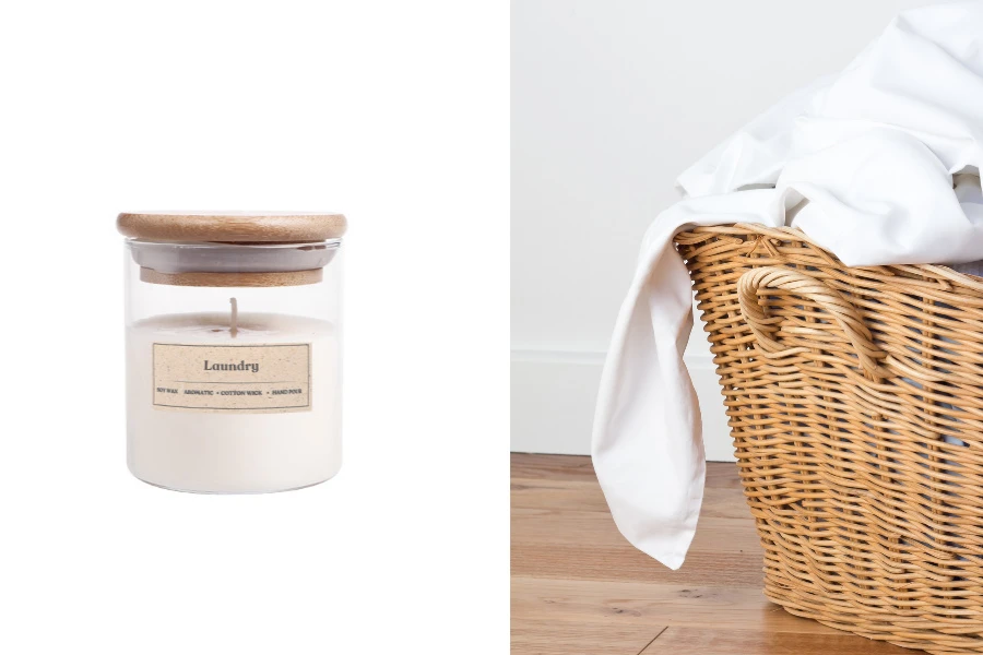 Ароматна свещ 110 гр с памучен фитил "Laundry" Ароматна свещ 110 гр с памучен фитил "Laundry"
