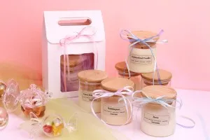 Ароматна ръчно изработена свещ " Vanilla Caramel " - 110 гр. с дървен фитил-3
