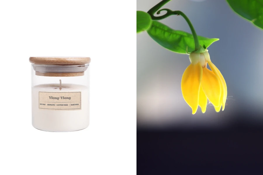 Ароматна свещ Ylang-ylang 110 гр с памучен фитил -изображение_продукт