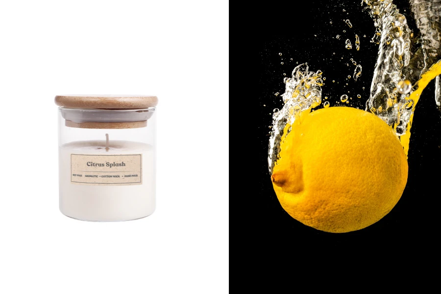 Ароматна свещ Цитрусови плодове 110 гр с памучен фитил -изображение_продукт