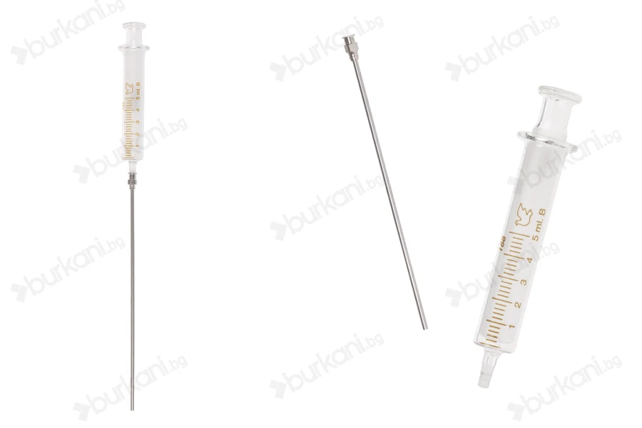 5 ml стъклена спринцовка с метална игла-изображение_продукт