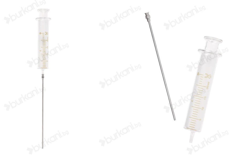 20 ml стъклена спринцовка с метална игла-изображение_продукт
