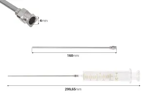 20 ml стъклена спринцовка с метална игла-2