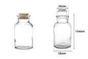 Стъклена бутилка с коркова тапа 150 ml Стъклена бутилка с коркова тапа 150 ml