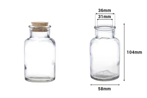 Стъклена бутилка с коркова тапа 150 ml-2