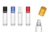 Стъклена бутилка 10 мл със стъклен рол он, с капачка в различни цветове-изображение_продукт