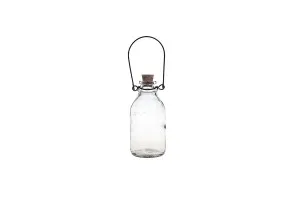 Стъклена бутилка с метална дръжка и коркова тапа  100ml-4