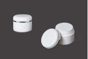 Пластмасово бяло акрилно бурканче 5 мл за крем с двойно дъно-изображение_продукт