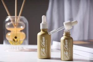 Стъклена бутилка за етерични масла 30 мл, лъскаво златисто, с чучур PP18-изображение_размери