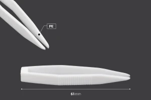 Пластмасови пинсети (PE) 61 мм бели - 24 бр-изображение_размери