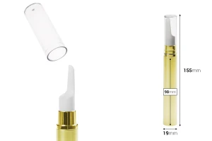 Пластмасова златиста или сребриста бутилка Airless 15 ml за серуми-изображение_размери