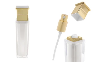 Луксозна акрилна бутилка 100 мл в перлен цвят с помпа за крем -изображение_продукт