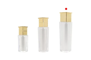 Луксозна акрилна бутилка 100 мл в перлен цвят с помпа за крем -изображение_група