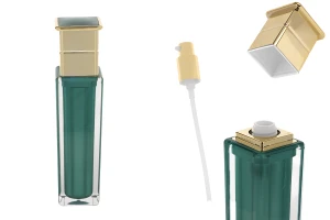 Луксозна акрилна бутилка 50 мл в изумруден цвят с помпа за крем -изображение_продукт