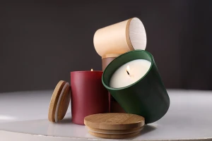 Стъклени матови буркани 300 мл с дървена капачна с гумено уплътнение-изображение_група