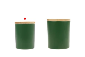 Стъклен буркан 200 мл с бамбукова капачка и гума в различни матови цветове-изображение_група