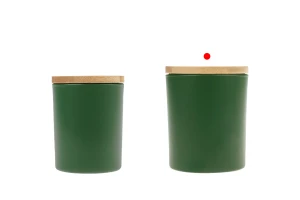 Стъклени матови буркани 300 мл с дървена капачна с гумено уплътнение-изображение_група