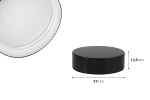 Пластмасова капачка с алуминиево покритие и вътрешна облицовка-изображение_размери