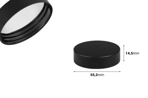 Пластмасова черна матова капачка с уплътнител-изображение_размери