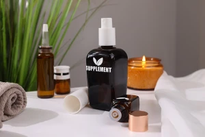 Стъклена кафява бутилка 20мл за етерични масла, с гърловина PP18-изображение_група