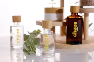 Стъклена прозрачна бутилка 50 мл Овална за етерични масла PP18-изображение_група