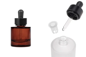 Стъклена бутилка  30 мл с черен матов капкомер-изображение_продукт