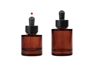 Стъклена бутилка  30 мл с черен матов капкомер-изображение_група