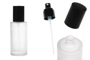 Стъклена матова бутилка 100 мл  с черен спрей и черна матова капачка-изображение_продукт