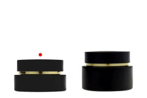 Стъклен матов буркан 30 мл с матова черна капачка с уплътнител и пластмасова вътрешна вложка-изображение_група