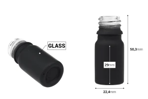 5 мл стъклена бутилка за етерични масла с чучур PP18 в различни цветове гума-изображение_размери