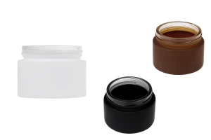 Стъклен буркан за крем 50 мл - без капачка в различни каучукови цветове-изображение_продукт