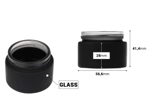 Стъклен буркан за крем 50 мл - без капачка в различни каучукови цветове-изображение_размери