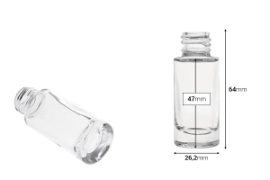 Прозрачна стъклена цилиндрична бутилка 10 мл-изображение_размери