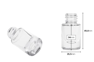 Прозрачна стъклена цилиндрична бутилка 5 мл -изображение_размери