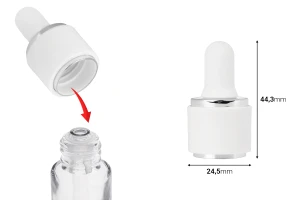 Комплект - пластмасов пръстен за капкомери с биберон за бутилки с код : 16-6390, 16-6995, 16-6994 и 16-6993 ( цвят златист или сребрист) -изображение_размери