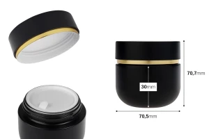 Стъклен буркан 100 мл с капачка (с вътрешно уплътнение) и пластмасова вътрешна вложка-изображение_размери