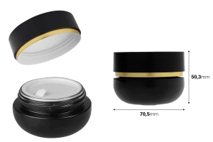 Стъклен буркан 30 мл с капачка (с пластмасово уплътнение) и пластмасова вътрешна вложка -изображение_размери