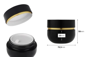 Стъклен буркан 50 мл с капачка  (с вътрешно уплътнение) и пластмасова вътрешна вложка-изображение_размери