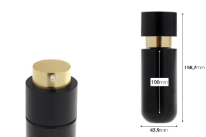 Бутилка 100 мл със златиста помпа за крем -изображение_размери