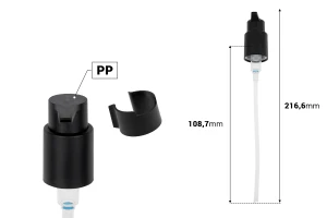 Пластмасова помпа за крем  PP24/410 с предпазител-изображение_размери