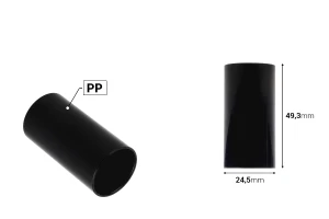 Пластмасов (PP) капак в бял или черен цвят-изображение_размери