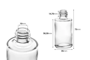 Стъклена кръгла бутилка 30 мл за парфюми-изображение_размери