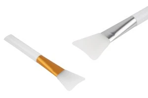 Силиконова шпатула - четка 137 мм с пластмасова дръжка за крем със златист  или сребрист детайл - 50 броя-изображение_продукт