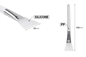 Силиконова шпатула - четка 159 мм с пластмасова дръжка за крем със сребърен детайл-изображение_размери