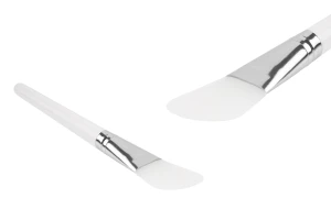 Силиконова шпатула - четка 159 мм с пластмасова дръжка със сребърен детайл за крем-изображение_продукт